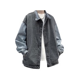 個人設計水洗牛仔褸  自訂寬鬆Y2K牛仔外套 派對服飾  牛子褸供應商  拼接 SKJN012 個人設計水洗牛仔褸  自訂寬鬆Y2K牛仔外套 派對服飾  牛子褸供應商  拼接 SKJN012